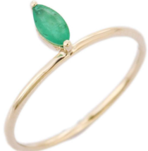 14K Gold Floating Emerald Ring - £145.48 GBP