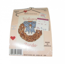 Country Wireworks Cross Stitch Craft Kit Wreath Welcome Friends USA Hang Sealed - £7.74 GBP