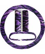 Steering wheel cover, seat belt covers &amp; rear view mirror cover  Purple ... - $25.41 CAD