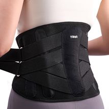 YAHA Back Brace Lower Back Support with Lumbar Pad 5 Stays Black Size XXL - $513.92 MXN
