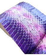 Silver Metallic Brushed Snakeskin Sanke Skin Elaphe Hide Leather Purple - $27.59 CAD+