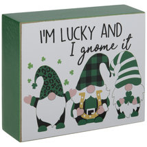 I&#39;m Lucky Gnome St. Patrick&#39;s Day Wood Table Decoration Home Decor - £4.96 GBP