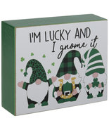 I&#39;m Lucky Gnome St. Patrick&#39;s Day Wood Table Decoration Home Decor - £4.87 GBP