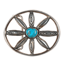 Martha Cayatineto Navajo sterling and turquoise belt buckle - $237.60