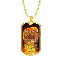 Express Your Love Gifts Good Fight of Faith Christian Faith Necklace Engraved St - £47.44 GBP