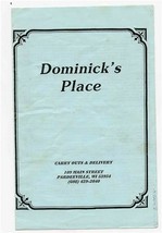 Dominick&#39;s Place Menu Main Street Pardeeville Wisconsin - £14.24 GBP