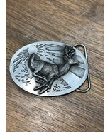 Vintage 1986 Running Deer Oval Belt Buckle 3D Buck Stag Sun Tree Pewter ... - $19.99