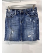 Nature Medium Wash Denim Mini Skirt Stretch 5 Pocket Design S - $27.09 CAD