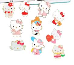 US Seller -Lot Of 10 Sanrio Hello Kitty &amp; Pin Enamel Lapel Brooch - £27.69 GBP