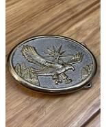Vintage Unbranded Two Tone Flying Eagle Belt Buckle Western Cowboy Ranch KG - $14.85