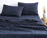 - Constellation Sheet Set, Navy Blue With White Space Stars Pattern Prin... - £55.77 GBP