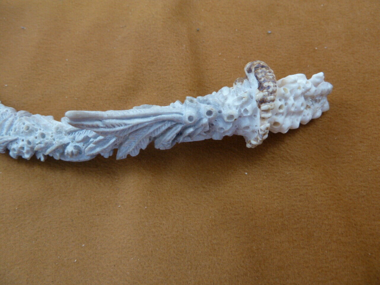 (TURT-SEA-30) Sea turtles + coral of shed ANTLER figurine Bali detailed carving Item image 8
