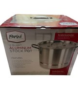 Parini Cookware 12 Quart Aluminum Stock Pot W/ Lid And Steamer Rack New - $46.75
