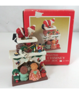Vintage 1990s Coyne&#39;s &amp; Company Hand Painted Santa Chimney Hinged Box #D... - €12,58 EUR