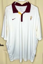 Arizona State Sun Devils Polo Shirt Mens Sz 2XL White Dri Fit Nike - £10.04 GBP