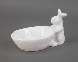 Williams Sonoma White Bunny Rabbit Ceramic Candy Dish Nut Bowl - £22.80 GBP