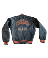 VTG Chicago Bears Chalk Line Satin Bomber Jacket USA Black Youth 14-16 D... - $89.87