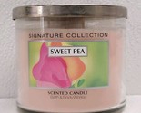 Bath &amp; Body Works Sweet Pea Pink Scented 3 Wick Candle 14.5oz RARE Label! - £50.54 GBP