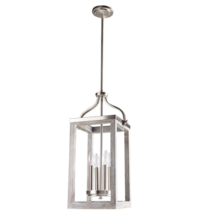Eglo 203297A Westbury 4-Light Brushed Nickel with Painted Grey Driftwood Pendant - £63.28 GBP
