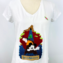 Walt Disney World Mickey Mouse Pluto Splash Mountain Attention L Shirt Top - £23.59 GBP