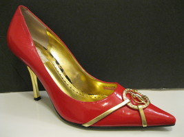 BABY PHAT red patent and gold metallic heels shoes - size 8 - £99.94 GBP