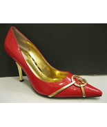 BABY PHAT red patent and gold metallic heels shoes - size 8 - £99.91 GBP