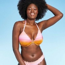 Shade &amp; Shore Pink Ombre Women&#39;s Push-Up Ruffle Triangle Bikini Top 34 B... - £8.95 GBP