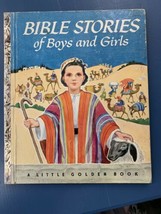 Vintage children stories a Little Golden Book Bible Stories Of Boys Girls 25cent - £11.20 GBP