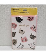 Hallmark Expressions Cat Theme Thank You Cards Set Of 6 Gray Pink Kitty ... - $20.21 CAD