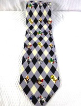 Looney Tunes Warner Bros. 1998 Polyester Necktie With Diamond Pattern &amp; ... - $12.34