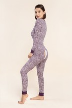 Sexy Pyjama Jumpsuit with Butt Flap Ladies Sleepsuit Onezee - Purple Pan... - £74.72 GBP