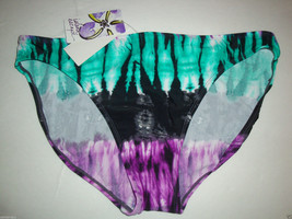 New Island Escape Shaper Pant Swimsuit Bottom PURPLE/GREEN/BLACK Tie Dye Sz 12 - £10.08 GBP