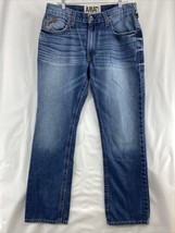 Ariat M4 Jeans Mens Size 36x36 Blue Denim Bootcut Relaxed Fit Whisker Faded - £24.97 GBP