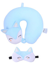 mudilun Kids Travel Plush Neck Pillow with Mask for Girls, Cat - $12.85