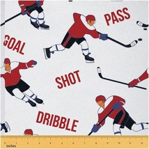 Hockey Haven Fabric: 1 Yard of Goal P Shot Dribble Design - - $41.57