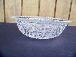 Glass Serving Bowl Diamond Cut Starburst 8&quot; - £11.77 GBP