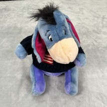 Disney Store Small 4th Fourth Of July Eeyore Plush 14&quot; American Flag Swe... - $19.01