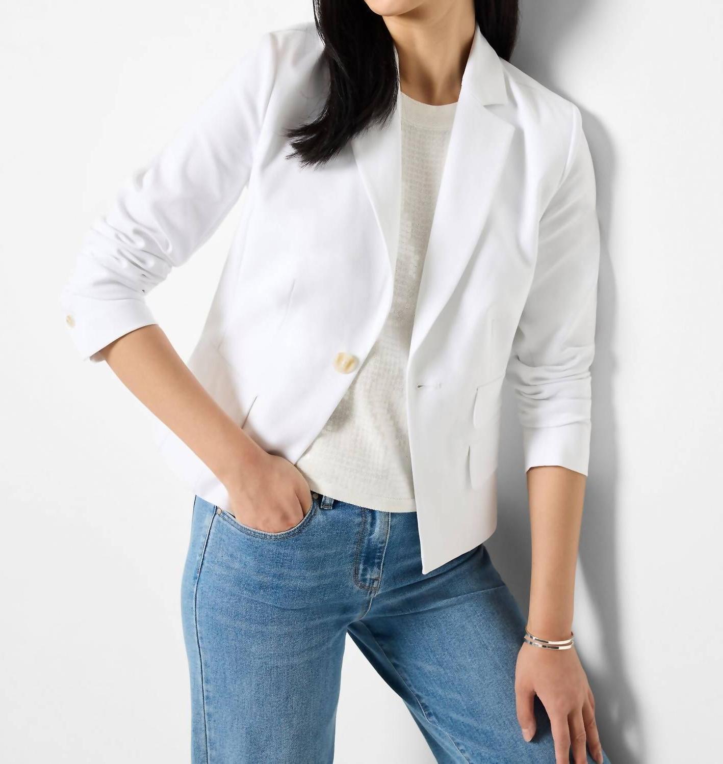 Nic + Zoe Seasonless Cotton Double Pocket Blazer Paper White - $83.00