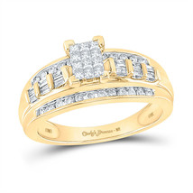10kt Yellow Gold Princess Diamond Bridal Wedding Engagement Ring 1/2 Ctw - £572.71 GBP