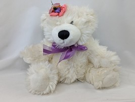 White Bear Flower Bee Plush 9 Inch Mty International Stuffed Animal Toy - £15.77 GBP