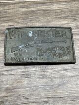 Vintage Winchester Repeating Arms Rifle 3.75” Metal Belt Buckle New Have... - $9.89