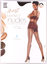 Hanes Perfect Nudes Micro Net Comfort Flex Hosiery Pantyhose Bronze Nude 6 Small - $7.50