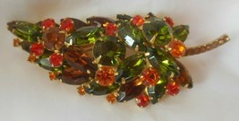 Vintage Large Layered Multi-color Rhinestone Brooch Faceted and Prong-set - £105.09 GBP