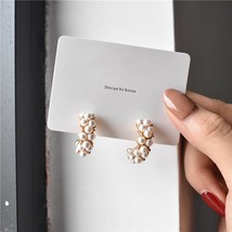 Korean hoop earrings for women handmade sweet simulated pearl circle jewelry pendientes thumb200