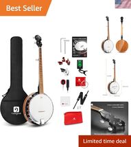 Banjo 5 String Full Size Banjos Set with Resonator, Remo Head, Beginner ... - $435.58