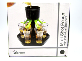 LexiHome 6 Shots Pourer Tequila Vodka w/ Stoppers Kiddush Wine Fountain Multi - £11.78 GBP