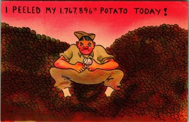 Military Comic Peeled My 1,767,896 Potato Today WWII Linen Postcard - £4.70 GBP