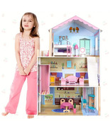 Wooden DOLL HOUSE 3 teir with FURNITURE NEW - $141.55