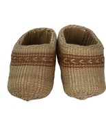 Wicker Baby Booties Hand Woven Birch Bark Wood Peasant Child Bast Shoes - £42.98 GBP