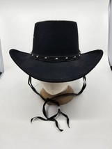 Western Express Faux Felt Wide Brim Western Cowboy Hat Black Size 6-7/8 - £43.27 GBP